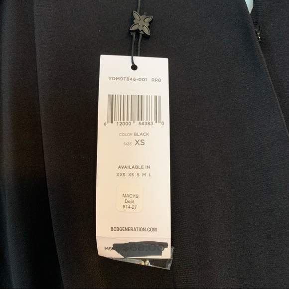 BCBGeneration Black Surplice V Neck Tie-Back Long Sleeve Bodysuit - Picture 12 of 14